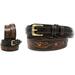 Men's Wide Leather Wide Floral Tooled Leather Casual Jean Ranger Belt 26RAA86