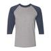 JERZEES - New NIB - Men - Triblend Three-Quarter Raglan Baseball T-Shirt