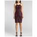 JUMP Womens Maroon Sequined Spaghetti Strap Scoop Neck Above The Knee Body Con Cocktail Dress Size 9\10