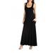 24/7 Comfort Apparel Women's Scoop Neck Sleeveless Maxi Dress with Pockets