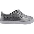 dELiAs Toddler Girls' Little Kid Slip-On Sparkly Glitter EVA Sneakers Lightweight Breathable Waterproof Shoes Silver