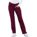 Cherokee Luxe Sport Scrubs Pant for Women Mid Rise Straight Leg Pull-on Plus Size CK003, 3XL, Wine