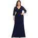 Ever-Pretty Womens Floral Lace Plus Size Evening Dresses for Women 07682 Navy Blue US4