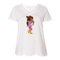 Inktastic African American Girl, Cowboy Girl, Cowboy Hat Adult Women's Plus Size V-Neck Female