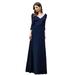 Ever-Pretty Women's Long Sleeve Chiffon A-line Wedding Party Formal Dress 00751 Navy Blue US10