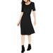 Maison Jules Womens Belted Fit & Flare Dress