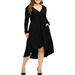 Ladies V-Neck Shirt Dress High Low Zipper Front Hooded Loose Tunic Dress Ruffle Irregular Hem Office Long Sleeve Maxi Dresses for Women Juniors