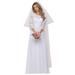 Ever-Pretty Womens Elegant A-Line Floral Lace Long Wedding Party Dress 7412B White US4