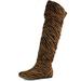 DailyShoes Women's Fashion-Hi Over The Knee Thigh High Boots, Tiger Sv, 6 B(M) US