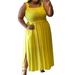 UKAP Womens Sleeveless Ruched Sundress Plus Size Casual Maxi Sundress Slimming Fashion Dresses Party Tank Long Dress