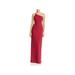 Aidan by Aidan Mattox Womens One Shoulder Slit Evening Dress