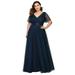 Ever-Pretty Womens Ruffle Sleeves Mother of the Bride Dresses for Women 79622 Navy Blue US6