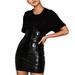 Woman PU Leather Skirt Zipper High Waist Pencil Skirts Wrap Sexy Mini Skirt;Woman PU Leather Skirt Zipper High Waist Pencil Skirts Wrap Sexy Skirt