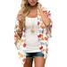 Women's Summer Boho Fashion Tie-dye Floral Print Kimonos Loose Half Sleeve Chiffon Tie-dye Cardigan Blouses Casual Beach Cover Up