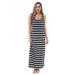 Just Love Racer Back Tank Dress with Stripes 2093 (Medium, Heather Grey Black Stripe)