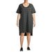 Terra & Sky Women's Plus Size V-Neck T-Shirt Dress