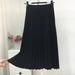 Women Pleated Skirt Elastic High Waist Long Skirts Casual Vintage A-line Suede Party Skirt Ladies Black Pink