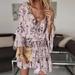 New Women's Middle Waist Summer Dress Pullover Printed Floral Mini Dress Ruffles Half Sleeve Dress Casual Design Mini Dress