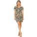 MOA COLLECTION Women's Casual Pattern Print Contrasting V-Neck Mini Midi Short Dress/Made in USA