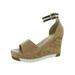 JANE AND THE SHOE Womens Aria Faux Leather Snake Print Wedge Sandals