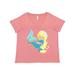 Inktastic Mermaid And Dolphin, Mermaid With Blonde Hair Adult Women's Plus Size V-Neck Female