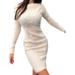 Womens Winter Long Sleeve Fluffy Dress Warm Jumper Party Bodycon Mini Dress Hot