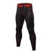 BRC Men's Athletic Quick Dry Compression Pants Sports Running Gym Workout Tights Legging Black and red
