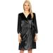 Womens Long Sleeve Velvet Wrap Dress with Belt - Made in USA