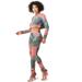 Women's 2pc Tracksuit Set Crop Tie Dye Top Slim Fit Pant Set Sportswear Jogger Sweatsuit