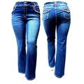 Jack David Womens Plus Size Distressed Ripped Destroy Blue Denim Jeans Skinny/Bootcut Pants