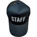NYC FACTORY Staff Baseball Hat Embroidered USA Recycled Cotton Mesh Trucker Cap (Black-White)
