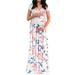 Avamo Maternity Short Sleeve Long Dress Empire Waist for Baby Showers or Casual Wear V Neck Boho Maxi Dress