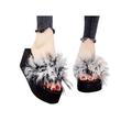 Wazshop Women Slip On Slippers Slider Fluffy Platform Sandals Faux Fur Summer Shoes