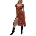 French Connection Women's AMELI DRP PF SLV FLL LNG Dress Casual, Desert Rose Multi, X-Large