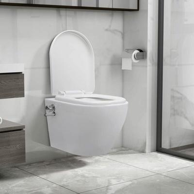 Bonnevie - Wand-WC ohne Spülrand mit Bidet-Funktion Keramik Weiß vidaXL638203