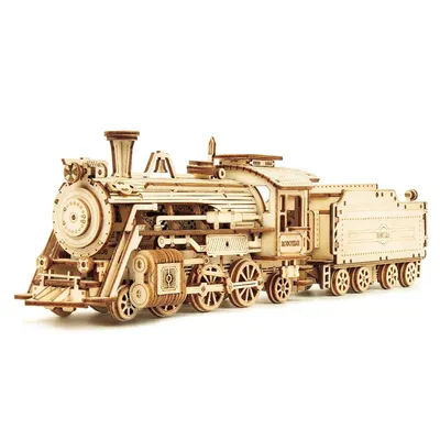 Robotime Rokr Puzzle 3D en bois jouets Montessori Train à vapeur Jeep de l'armée camion lourd Kits