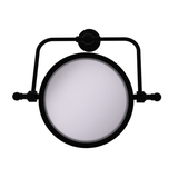 Retro Wave Collection Wall Mounted Swivel Make-Up Mirror 8-in Diameter with 3X Magnification in Matte Black