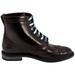 Burberry Men's Brogue Detail Polished Leather Boots In Black