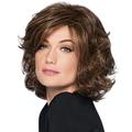 Yiwula Fashion Women Synthetic Short Fluffy Brown Hair Wig Natural Wavy Curly Wigs