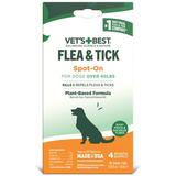 Vet s Best Flea and Tick Spot-on Drops Topical Flea and Tick Prevention for Dogs - Plant-Based Formula - Certified Natural Oils - For Large Dogs - 4 Month Supply