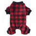 Soft Plaid Dog Pajamas Lovely Dog Clothes Jumpsuit Pajamas for Small Medium Dogs Lightweight Cat Coat Pet Apparel