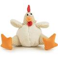goDog Checkers Fat Rooster with Chew Guard Technology Tough Plush Dog Toy White Large (770882)