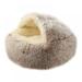 Luxsea Pet Dog Cat Round Plush Bed Semi-Enclosed Cat Nest For Deep Sleep Comfort In Winter Cats Bed Little Mat Basket Soft Kennel For Small Medium Puppy Dogs Cats