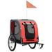 Anself Dog Bike Trailer with Mesh Windows and Safety Flag Folding Suspension Pet Bicycle Carrier Animal Bike Stroller for Cat Puppy Dog Red Black 53.9 x 28.7 x 35.4 Inches (L x W x H)
