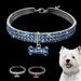 Shulemin Row Shiny Rhinestone Bone Pendant Puppy Dog Collar Necklace Pet Supply Pink L