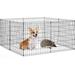 Bestpet Playpen Dog Fence Exercise Pen Metal Wire Portable Crate Kennel Cage for Small Pet (Dog Cat Rabbit) Black 24 Inches