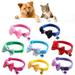 Shulemin Pet Collar Dot Print Bowknot Adjustable Nylon Dog Puppy Bell Bow Neck Strap Necklace for Pet Red