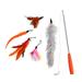 Cat Wand Cat Toy 5 Replacement Heads Playful Pet Feathers Wand Cat Toy Cat Toy Feather Wand Bundle Interactive Pet Cat Kitten Chaser Teaser Wire Wand for Cat Exercise Play Fun Gifts