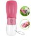 Foldable Dog Water Bottle Leak Proof Portable Puppy Water Dispenser with Drinking Feeder for Pets Outdoor Walking Hiking Travel Food Grade Plastic - Pink 10 Oz