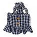 Summer Dog Plaid Dress Pet Princess Dress With Hat For Summer And Spring Cute Pet Dog Clothes Puppy Costume